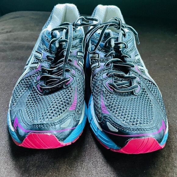 Excellent ASICS GT-2000 Black Blue Ruby Pink Womens 9, 40.5 - Picture 12 of 16